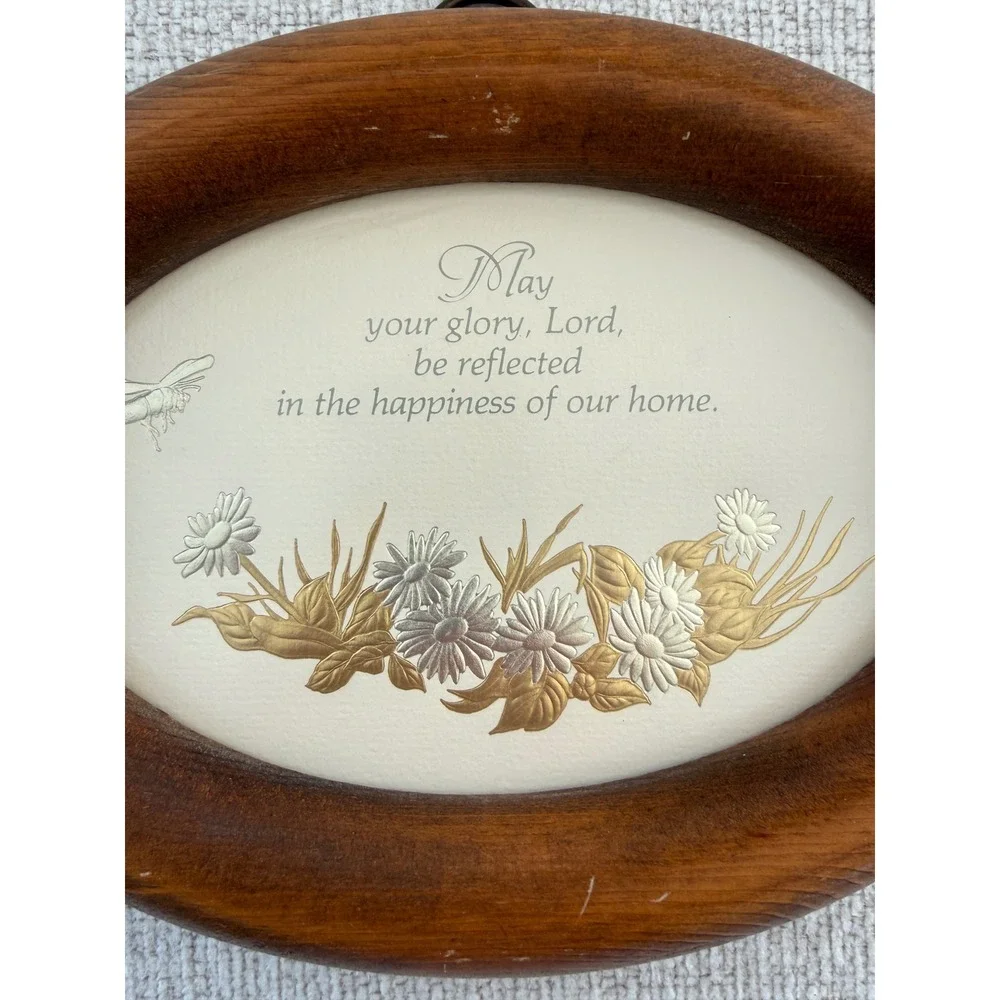 Vintage Fish Enterprises Christian Wood Oval Wall Plaque 